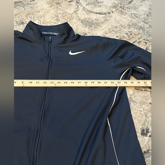 Nike Men’s Dri Fit Lightweight Black Collared White Stripe Jacket Size XL - Picture 3 of 9